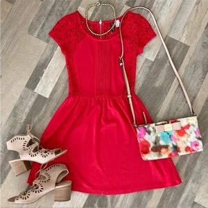 H&M Red Lace Dress Women’s XS
